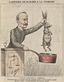 Caricature de Martin-Feuillée répondant à l'interpellation de Laguerre (La Halle aux charges, 8 juin 1884)