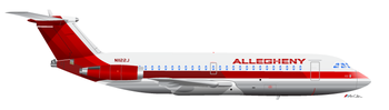 English: An Allegheny Airlines BAC-111 in the ...