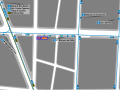 Mapa de la zona de Alonso Cano con los accesos al Metro y los recorridos de los autobuses de la EMT que pasan por ella.