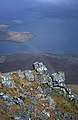 Blick vom An Coileach am Ostende des Glamaig auf Loch Sligachan und zur Insel Raasay