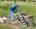 En archimedischi Schruube im Stadtpark vo Bonndorf im Schwarzwald