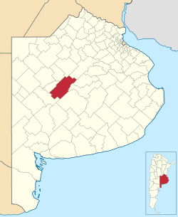 Location o Bolívar Partido in Buenos Aires Province