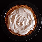 Finished pie, topped with whipped cream