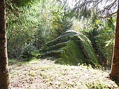 Bloc de Saussure ou de la Follieuse dans les Voirons à Lucinges (Haute-Savoie).