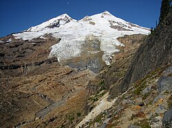 Ledovec na jihovýchodním svahu hory Mount Baker