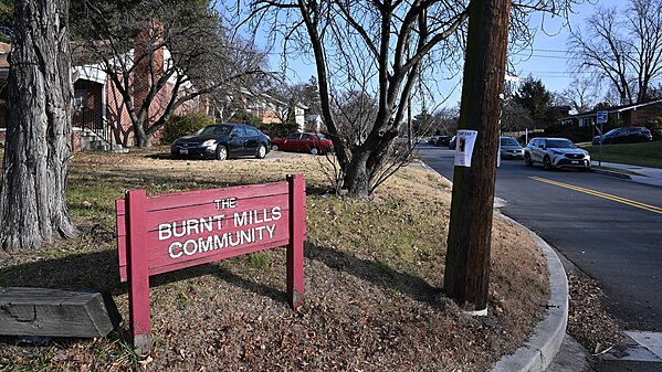 Burnt Mills Community, sign, Silver Spring, MD