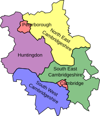 Map of parliamentary constituencies in Cambridgeshire 1983–1997