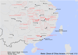 Localização de Regiões Controladas pelo Partido Comunista Chinês