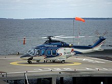 Copterline helicopter at the heliport of Linnahall in Tallinn, Estonia Copterline.jpg