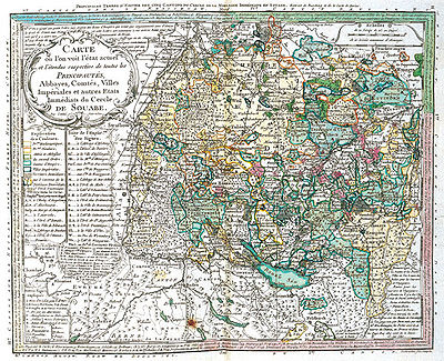 Carte du Cercle de Souabe, extraite de l'Atlas de l'abbé de Courtalon