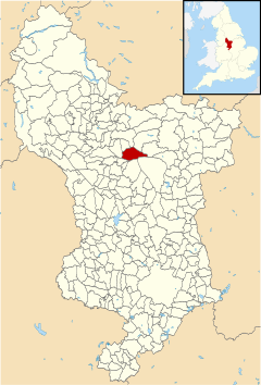 Derbyshire UK parish map highlighting Beeley.svg