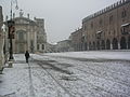 Piazza Sordello, Dom und Palazzo Ducale unter dem Schnee