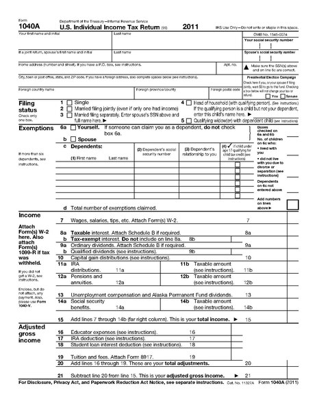 Form 1040A