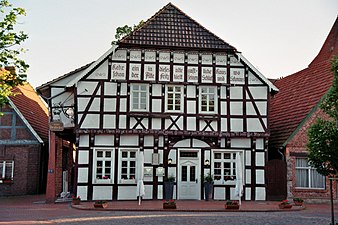 Herberg Zur alten Post te Schale. Frederik II van Pruisen zou hier eens overnacht hebben.