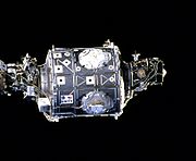 ISS Unity module (NASA) is photographed by STS-88 mission in December 1998. Credit: NASA STS-93 crew.{{free media}}