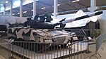 Ikv 91 i vinterkamouflage på Försvarsfordonsmuseet Arsenalen.