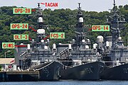 Hệ thống radar bố trí trên cột buồm tàu JS Hamagiri và JS Amagiri
