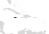 Location map for Jamaica and Trinidad and Tobago.