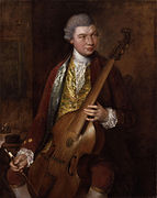 Retrato del compositor Carl Friedrich Abel con su Viola da Gamba (h. 1765)