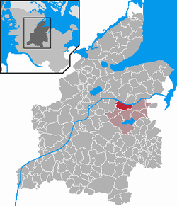 Elhelyezkedése Schleswig-Holstein térképén