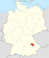 Tyskland, beliggenhed af Regensburg markeret