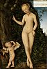 Venus dan dewi asmara, pencuri madu, oleh Lucas Cranach the Elder, c. 1537