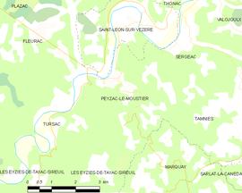 Mapa obce Peyzac-le-Moustier