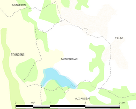 Mapa obce Monpardiac