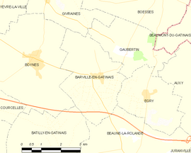 Mapa obce Barville-en-Gâtinais