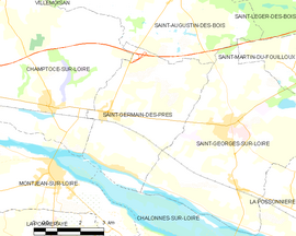 Mapa obce Saint-Germain-des-Prés