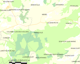 Mapa obce Marbéville