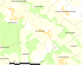 Mapa obce Le Vauroux