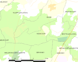 Mapa obce Visoncourt