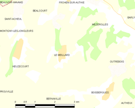 Mapa obce Le Meillard