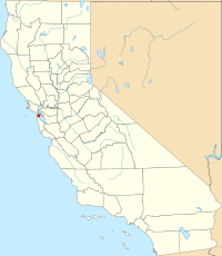 Map of Kalifornija highlighting San Francisco County