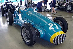 Bira's 1954 Maserati A6GCM Inter in a looser interpretation of his racing colours. Post-WWII, and particularly outside Grand Épreuve events, national racing colour schemes were not strictly enforced
