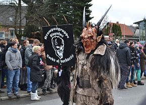 Krampus mit Banner (Klagenfurt)