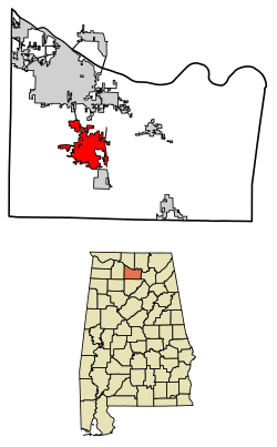 Location in Morgan County, Alabama