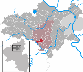 Poziția Naunheim pe harta districtului Mayen-Koblenz