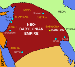 English: Map of the Neo-Babylonian Empire as o...