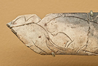 « Frise des lions », détail d'un(e) lion(ne) sur le morceau central.