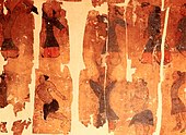The physical exercise chart; a painting on silk depicting calisthenics; unearthed in 1973 in Hunan Province, China, from the 2nd-century BC Western Han burial site of Mawangdui, Tomb Number 3. Qigong taiji meditation.jpg