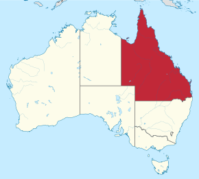Localização de Queensland na Austrália