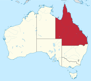 Location of Queensland in Australia