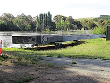 Floating maintenance barrier for Scrivener Dam stored at Yarramundi Reach Lake Burley Griffin Canberra Repair spare dam gate.JPG