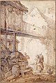 „Apleistas kiemas su valkata“ (piešinys, 1608, Albertina, Viena)