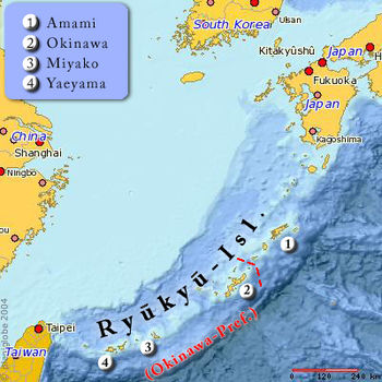 Carte des Îles Ryūkyū.