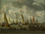 Practice battle on the river IJ in honor of Peter I, Abraham Storck, Amsterdam Museum[26]