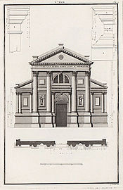 Disegno della facciata (Ottavio Bertotti Scamozzi, 1783)
