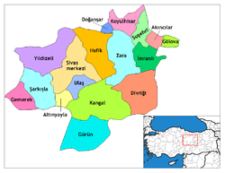 Location of Divriği within Turkey.